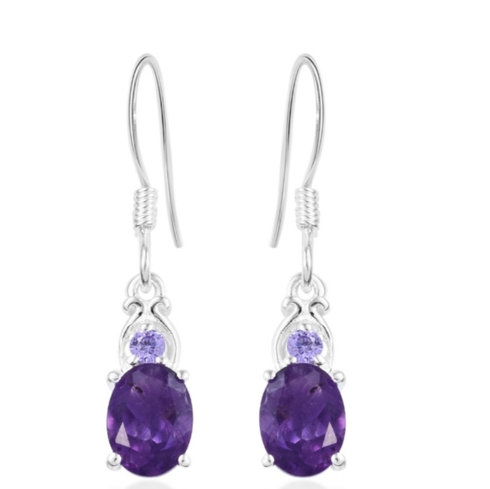 Sterling Amethyst Earrings